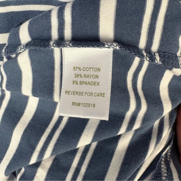 Garnet Hill Blue White Striped Tunic with Hood and Pockets - Picture 6 of 6